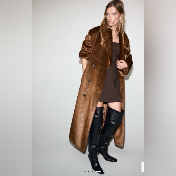 Mango faux fur coat - Picture 2 of 5